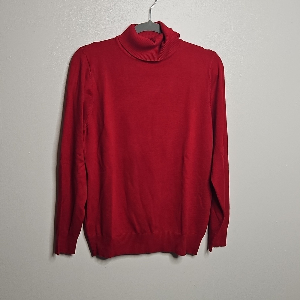🎯 Joseph A Large Red Turtleneck Long Sleeve Sweater